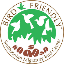 Sello oficial Bird Friendly del Smithsonian Migratory Bird Center
